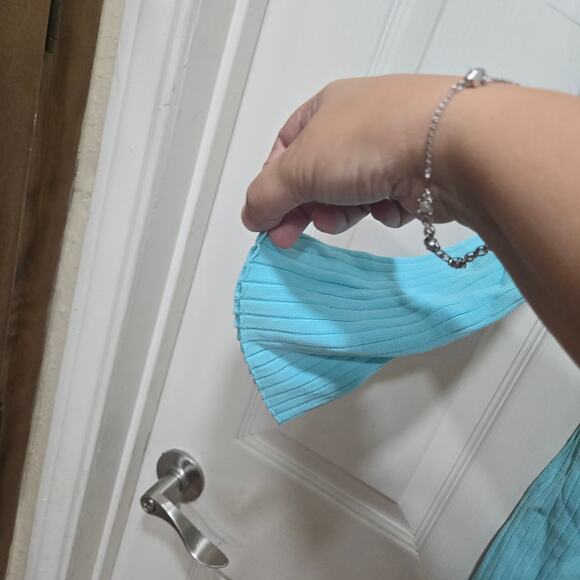 Line & Dot Blue Rib Knit Long Sleeve Sweater Dress Size M - Picture 6 of 7